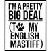 Dog Shirt English Mastiff Dog Love Animals Wall Decals for Walls Peel and Stick wall art murals Black Medium 18 Inch