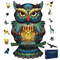 SESAVER Wooden Animals Shaped Puzzles Wooden Jigsaw Puzzle 3D Fox/Butterfly/Owl Animal Jigsaw Puzzles Toy Preschool Educational Puzzle Montessori Learning Wooden Puzzle Toys Gift for Kids Toddlers Ch