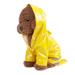 YUEHAO Pet Dog Hooded Raincoat Pet Waterproof Puppy Dog Jacket Outdoor Coat B18101 PU Reflective Yellow