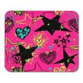 KDAGR Abstract Stars and Hearts on Pink with Bright Colorful Shape Spray Paint Ink in Graffiti for Girls Mousepad Mouse Pad Mouse Mat 9x10 inch
