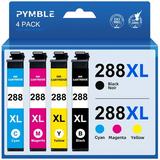 288XL 288 Ink Cartridges Replacement for Epson 288 Ink Cartridges for Epson XP-440 XP-330 XP-340 XP-430 XP-446 XP-434 Printer(1 Black 1 Cyan 1 Magenta 1 Yellow 4Pack)