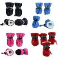 4pcs Non-slip Puppy Shoes Soft-soled Pet Dog Shoes Winter Waterproof Warm Dog Boots Blue 1