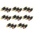 Silver Plated 3-RCA Female to Female Jack Mono Coupler Adapter White Red Yellow 8pcs