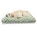 Irish Pet Bed 4 Leaf Shamrock Clover Flowers Dotted Dashed Lines National Culture Art Chew Resistant Pad for Dogs and Cats Cushion with Removable Cover 24 x 39 White Green by Ambesonne