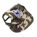 New Fashion Summer Lovely Dog Hat with Ear Holes Canvas Baseball Cap for Outdoor Accessories Hiking Pet Products Camouflage S