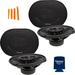 PowerBass Two Pairs of S-6903 6X9 OEM Replacement 3-Way Coaxial Speakers