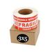 RyhamPaper Fragile Stickers for Shipping 3 x 5 Fragile Handle with Care Shipping Labels Stickers 500 Labels per Roll