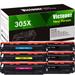 Victoner 6-Pack Compatible Toner for HP CE410X 305X Use With HP LaserJet Pro HP LaserJet Pro 300 Color M351A MFP M375nw Work for 400 Color M451 series MFP M475 3 * Black Cyan Magenta Yellow