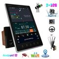 Podofo 2+32G Double 2 Din Adjustable 9.5 Vertical HD Touch Screen Car Stereo Radio Android 12 Car Player Head Unit Bluetooth Wifi GPS FM Receiver Audio USB Mirror Link with Backup Camera