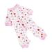 Wisremt Four-legged Printed Pajamas For Pets Comfortable Four-legged Home Clothes For Dogs Cute Knitted Clothes Home Travel Pink