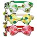 LNKOO 3 Pieces Summer Cat Collar Adjustable Cat Summer Elements Collar Safety Breakaway Kitten Collars with Bowknot and Bell Pet Bowtie Collar for Kitten Kitty Cat 3 Styles