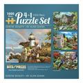 Bits and Pieces - 4-In-1 Multi-Pack Serene Beauty 1000 Piece Jigsaw Puzzles for Adults - Each Puzzle Measures 20 x 27 - Jigsaws by Artist Alan Giana