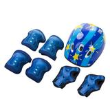 7pcs Baby Boy Girl Ice Hockey Jersey Ski Helmet Arm Elbow Knee Protector Set For Skating Skateboard