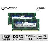 Timetec Hynix IC 16 GB Kit (2x8GB) Laptop Memory DDR3 1333 MHz PC3 10600 204 Pin SODIMM Laptop upgrade (16 GB Kit (2x8GB))