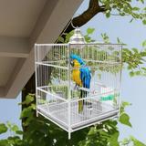 Miumaeov Bird Cage Open Top Standing Parrot Parakeet Cage with Rolling Stand Large Metal Bird Flight Cage for Conure Parakeet Cockatiel Finch Macaw Cockatoo Pet House
