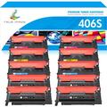 True Image 10-Pack Compatible Toner Cartridge for Samsung CLT-Y406S 406S Work with CLP-360 CLX-3300 CLX-3305FW CLX-3306W CLX-3306FN Xpress C460W C410W Printer (4*Black 2*Cyan 2*Magenta 2*Yellow)