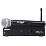 Gemini 1 Professional Audio DJ Equipment Superior Single Channel Wireless UHF System and Handheld Microphone with 150ft Opereating Range (UHF-01M F3)