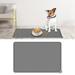 Dog Bowl Mat Silicone Dog Cat Food Mat Non-Slip Pet Feeding Mat Waterproof Dog Placemat for Small Pets Gray 18.5 x 11.5