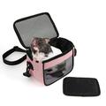 Hamster Carrier Bag - Cute Travel Sling for Small Animals Ratï¼ŒGerbils Sugar Glider Gecko Baby Hedgehog - Transport Pouch with Breathable Mesh Top Back Pocket Shoulder Straps