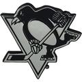 Set of 2 NHL Pittsburgh Penguins Chrome Emblem Automotive Stick-On Car Decal