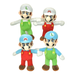 Super Mario Nintendo 7 Inch Fire & Ice Mario and Luigi 4 Pak Plush Toys
