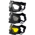 Birdz Eyewear 3 Pairs Toucan Motorcycle Sports Ski & Riding Goggles w/ Nose Guard Black Frame in Clear Smoke & Yellow Lenses