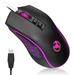 Wired Gaming Mouse EEEkit RGB Backlit Computer PC Gaming Mice Ergonomic Mouse with 7 Buttons 4 Adjustable DPI up to 3600 USB Optical Mice for Windows/PC/Mac/Laptop - Pink/Black