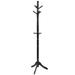 Topbuy Free Standing Coat Rack Solid Wood Hall Tree w/9 Hooks & 2 Adjustable Height Black