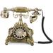 OUKANING Retro Fashioned Rotary Dial Phone Handset Working Telephone Manual Rotary Telephone Bell Phone For Office Home Hotel European Gold