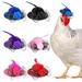 6 Pieces Chicken Hats for Hens Tiny Pets Funny Halloween Accessories Feather Top Hat with Adjustable Elastic Chin Strap Rooster Duck Parrot Poultry Stylish Show Costume
