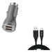 6ft USB-C Cable w Car Charger for Samsung Galaxy A73 5G A53 5G A33 5G A13 5G A03s Phones - Type-C Charger Cord Power Wire 36W Fast 2-Port USB Type-C Cable Power
