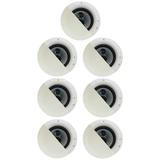 Acoustic Audio CSic84 Frameless 8 In Ceiling 7 Speaker Set 3 Way Home Theater Speakers