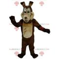 Two-tone brown wolf mascot dog costume wolf dog