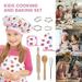 Yous Auto 11pcs Kids Cooking and Baking Set Durable Princess Chef Set Pretend Play Dress Up Role Play Toys for Kitchen Cooling Baking Cake