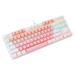 PATIO PEACE Wired Two-Color Mechanical Keyboard USB Professional Personalized Keyboard 87 Keys RGB Backlit Mechanical Gaming Keyboard Office Laptop Two-Color keycaps Low Noise