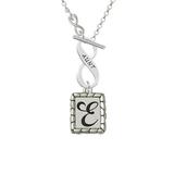 Pebble Border Initial - E - To Infinity Aunt Toggle Necklace