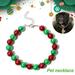 jiaroswwei Pet Collar Red and Green Beads Pet Jewelry Resin Fashion Dogs Faux Pearls Necklace Loop for Small Medium Dogs