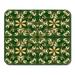 Ancient Classic Golden Floral Brocade Pattern Glass Metal on Green and Yellow Colors Antique Mousepad Mouse Pad Mouse Mat 9x10 inch