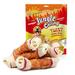 Jungle Calling Chicken Wrap Knotted Bones Dog Chews Long Lasting Beefhide Treats Real Chicken Wrap Rawhide Bones for Large Dogs Training Treats (Chicken 6.5 )