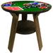 Poker Chips - Pub Table Rustic Bar End Table Whiskey Bourbon Barrel with Shelf 22 Inches Tall