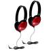 Hamilton Electronics Vcom HECPRM100R-2 Primo Stereo Headphones Red - 2 Each