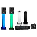 2) Rockville RPG10BT 10 Powered 600w DJ Speakers w/Bluetooth+Totem Style Stands