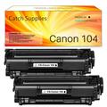 CRG104 Compatible Black Toner Cartridge Replacement for Canon 104 C104 FX9 FX10 Use with Canon imageCLASS D420 D480 MF4150d MF4270dn MF4350d FAXPHONE L90 L120 Printer * 2