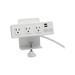 Three-Outlet Surge Protector with Two USB Ports 10 ft Cord 510 Joules White