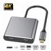 USB C to HDMI Multiport Adapter USB 3.0 to HDMI 4K Video Converter/USB 3.0 Hub Port PD Quick Charging Port Docking Station Adapter Support Dual-Screen Display For MacBook