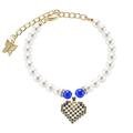 YUEHAO Pet Supplies Pearls Chain Dog Collar Dog Necklace Metal Cuban Link For Medium And Large Dogs Pets Heavy Duty Chew Proof Various Length Options Blue