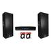 (2) Rockville RSG15.24 Dual 15â€� 3000w 3-Way Pro Audio Speakers+Power Amplifier