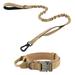 Plutus Pet Tactical Dog Collar Soft Padded Adjustable With Heavy Duty Metal Buckle Military Dog Collar With Control Handle For Medium Large and Extra Large Dogs (M Brown Set)