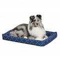 Mid-West Metal Products 30 in. Quiet Time Couture Ashton Bolster Pet Bed - Blue