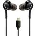 OEM AKG Earbuds Stereo Headphones for Orbic Magic 5G - Designed by AKG - with Microphone and Volume Buttons (Black)